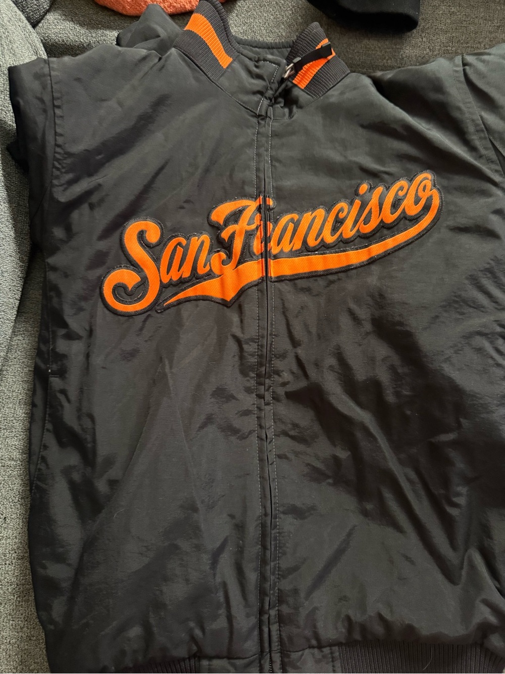 Kids Majestic San Francisco GiantsBomber Jacket - Black/Orange